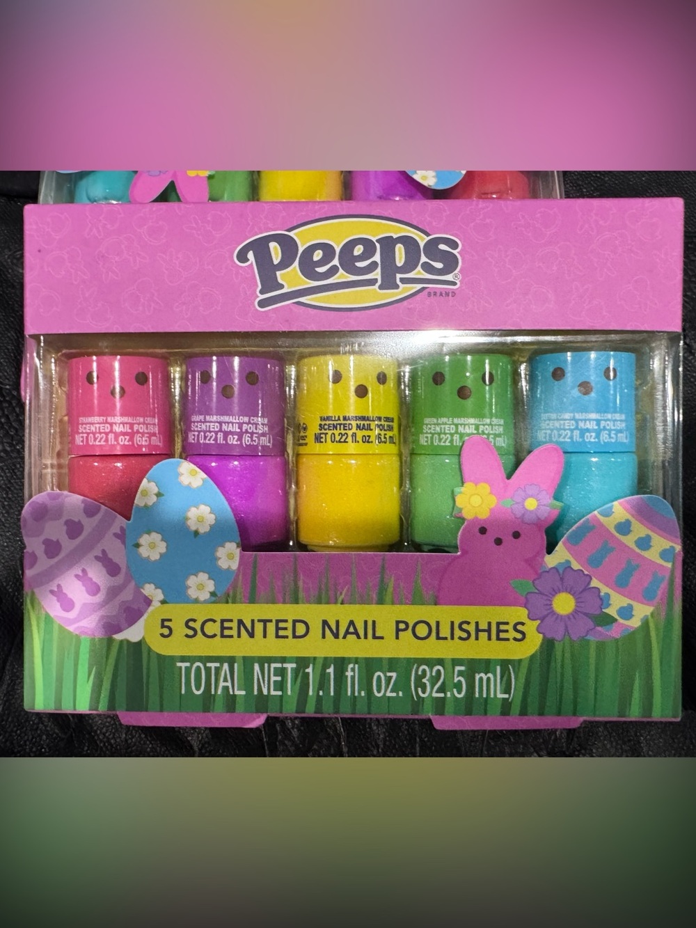Peeps Scented Nail Polish Set - Pink, Purple, Yellow, Green, Blue